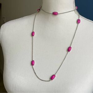 KENDRA SCOTT | "Kelsie" Station Pink/Magenta Magnesite Silver Tone Necklace